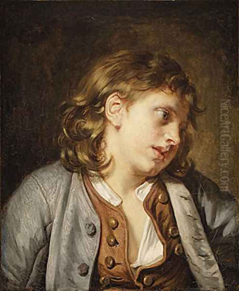 A Young Peasant Boy Oil Painting by Jean Baptiste Greuze