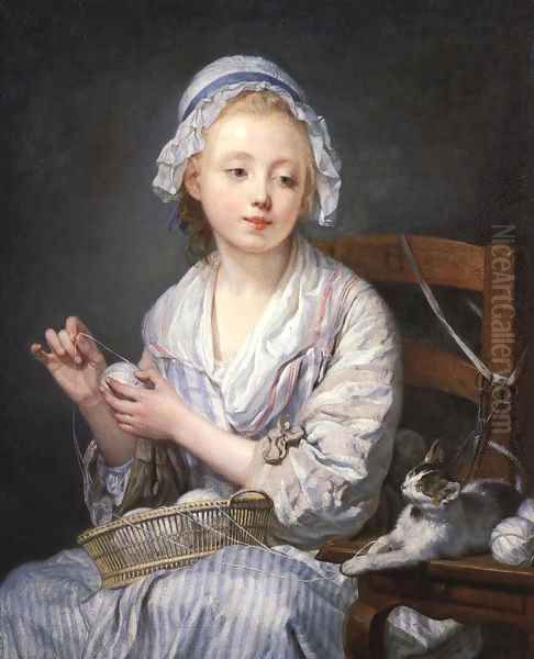 The Wool Winder 1759 Oil Painting by Jean Baptiste Greuze