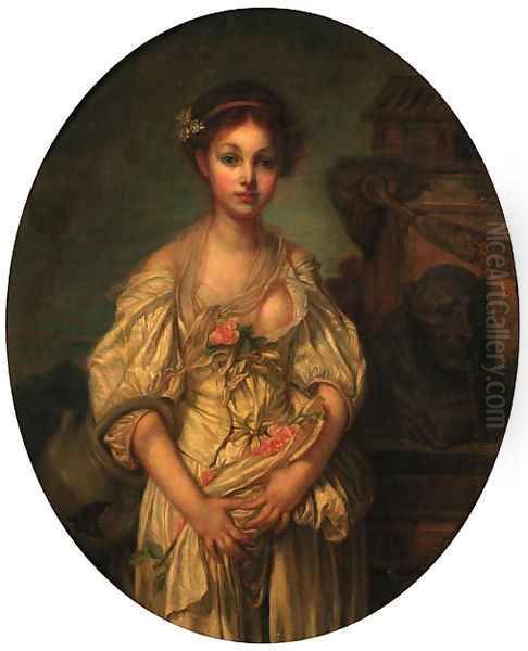 La cruche cassee Oil Painting by Jean Baptiste Greuze