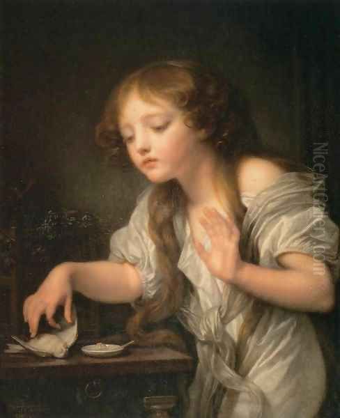 The Dead Bird Oil Painting by Jean Baptiste Greuze