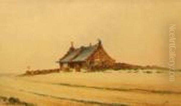 Queen Alexandras Bungalow Near Snettisham Beach Oil Painting by John White Abbott