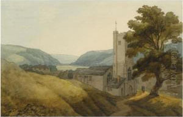 From The Churchyard At Dulverton, Somerset Oil Painting by John White Abbott