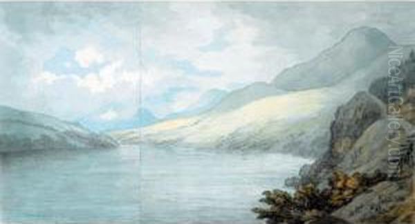 View Of Loch Tay From Near Kenmore, Scotland Oil Painting by John White Abbott