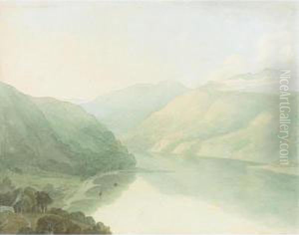 View Of Loch Long From A Hill Near Arrochar, Scotland Oil Painting by John White Abbott