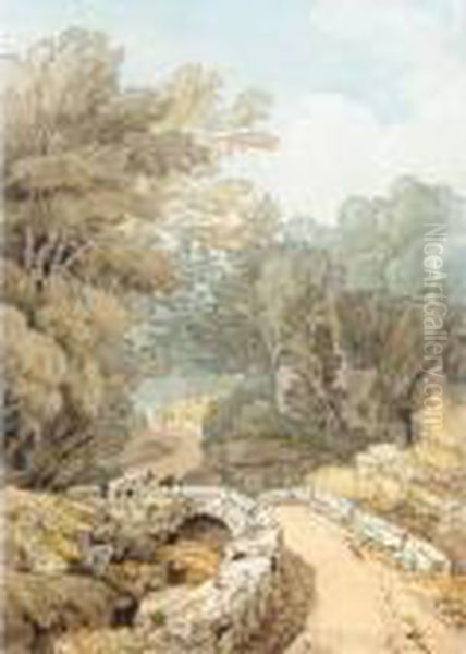 View Of Buckland, Devon Oil Painting by John White Abbott