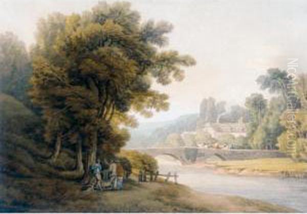 Dunsford Bridge, East Devon Oil Painting by John White Abbott