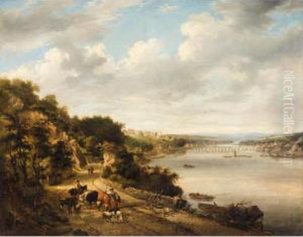 Bideford On The River Torridge, Devonshire Oil Painting by John White Abbott