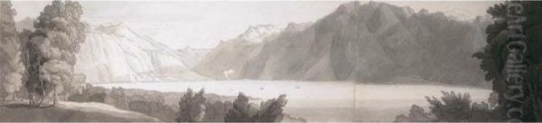 The Head Of The Lake Of Geneva From Vevay Oil Painting by John White Abbott