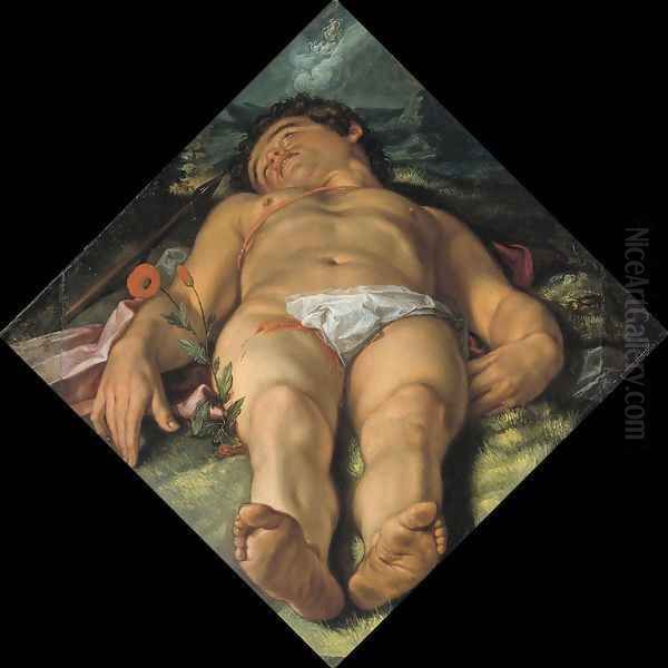 Dying Adonis Oil Painting by Hendrick Goltzius