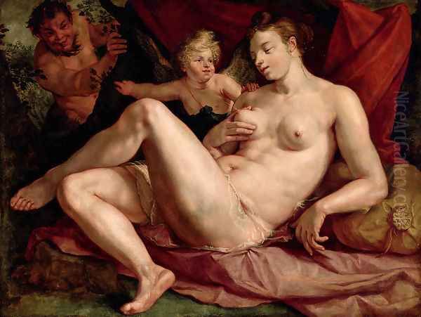 Jupiter and Antiope Oil Painting by Hendrick Goltzius