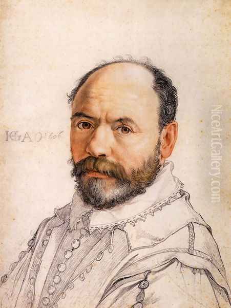 Portrait of the Sculptor Pierre Francheville Oil Painting by Hendrick Goltzius