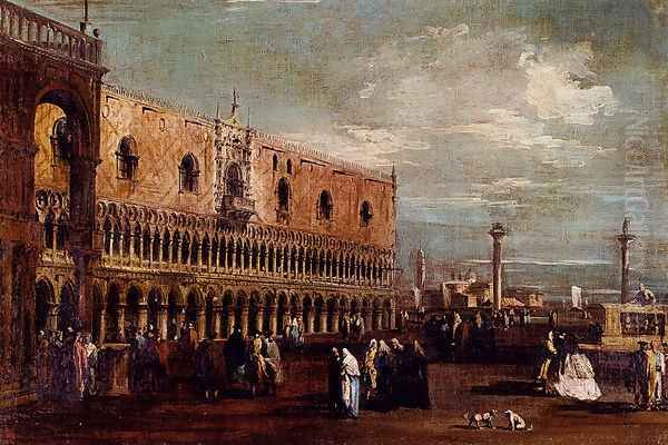 Venice, A View Of The Piazzetta Looking South With The Palazzo Ducale Oil Painting by Francesco Guardi