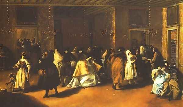 Foyer (Il ridotto) Oil Painting by Francesco Guardi