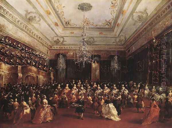 Ladies' Concert at the Philharmonic Hall (Concerto di dame al casino dei Filarmonici) Oil Painting by Francesco Guardi