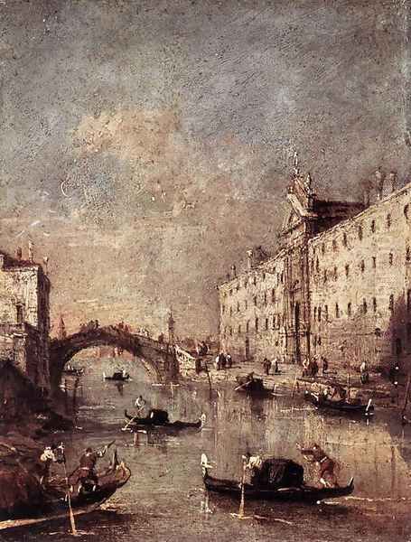 Rio dei Mendicanti 1780s Oil Painting by Francesco Guardi