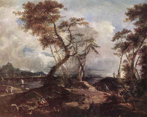 Landscape c. 1780 Oil Painting by Francesco Guardi