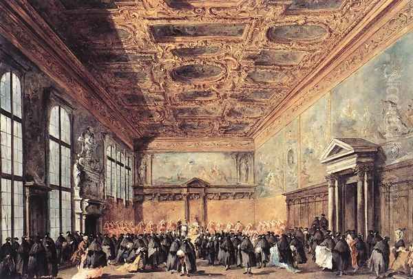 Audience Granted by the Doge 1766-70 Oil Painting by Francesco Guardi