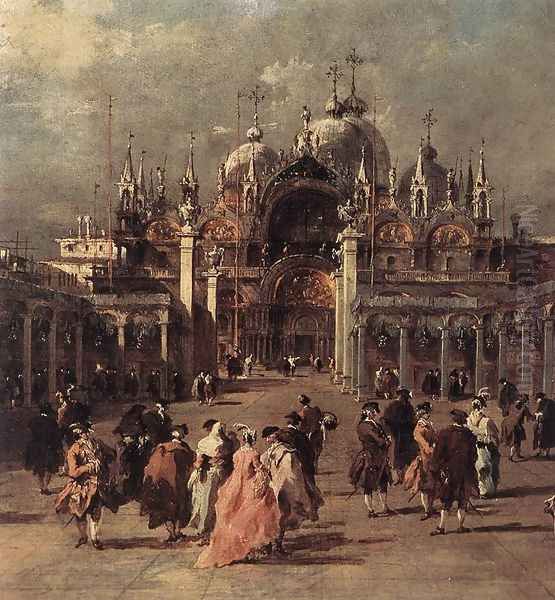 Piazza di San Marco (detail) 1777 Oil Painting by Francesco Guardi