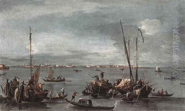 The Lagoon Looking toward Murano from the Fondamenta Nuove 1765-70 Oil Painting by Francesco Guardi