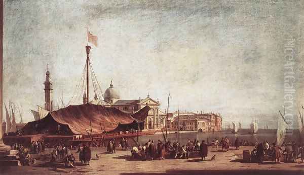 The Piazzetta, Looking toward San Giorgio Maggiore c. 1758 Oil Painting by Francesco Guardi