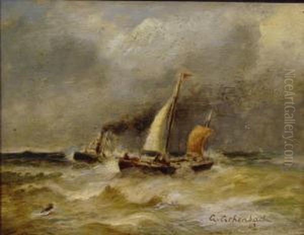 Marine Oil Painting by Andreas Achenbach