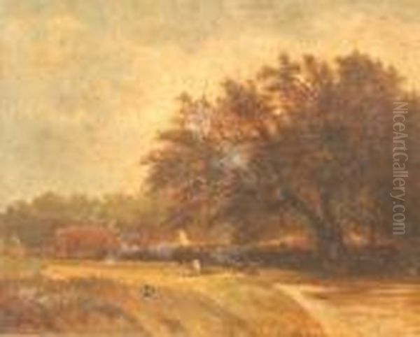 Landschaft Mit Bachlauf Oil Painting by Andreas Achenbach