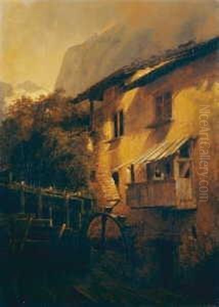 Zugeschrieben

 Wassermuhle Im Oil Painting by Andreas Achenbach