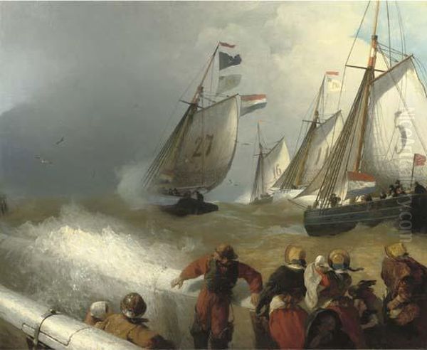 The Race Oil Painting by Andreas Achenbach