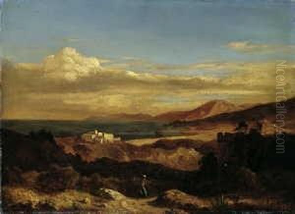 Monogrammiert Unten Rechts: A.a. Oil Painting by Andreas Achenbach