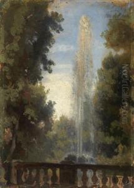 Fontane In Frascati Oil Painting by Oswald Achenbach