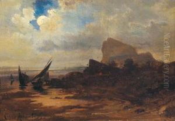 Sudliche Kustenlandschaft Oil Painting by Oswald Achenbach