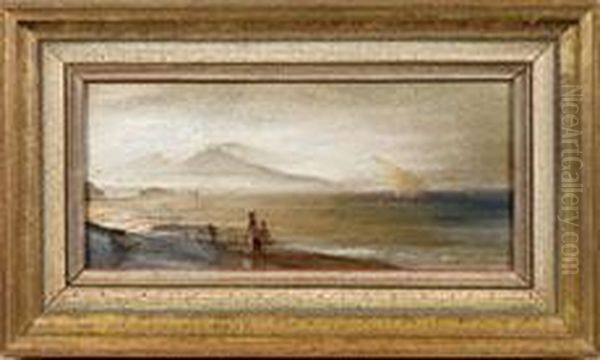 Landschaftsstudie Aus Der Bucht Von Neapel Oil Painting by Oswald Achenbach