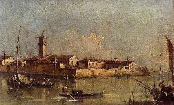 View Of The Island Of San Michele Near Murano, Venice Oil Painting by Francesco Guardi