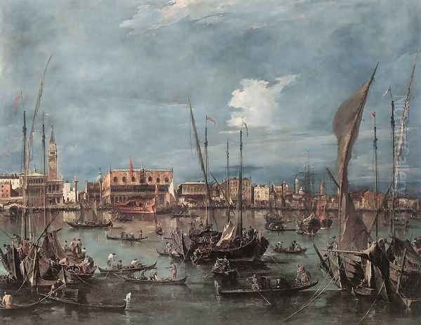 The Molo and the Riva degli Schiavoni from the Bacino di San Marco 1760-65 by Francesco Guardi