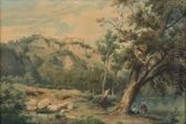 Untitled Oil Painting by Oswald Achenbach