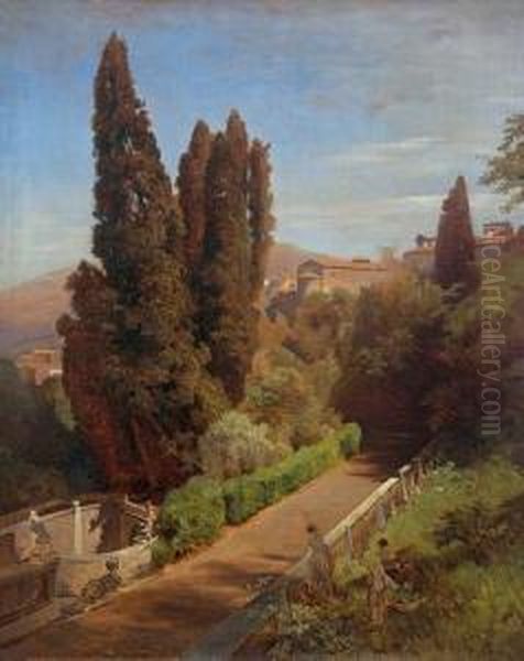 Italienische Landschaft Oil Painting by Oswald Achenbach