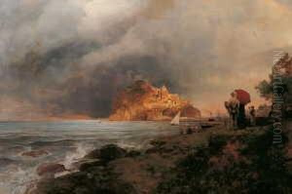 Blick Auf Ischia. Oil Painting by Oswald Achenbach