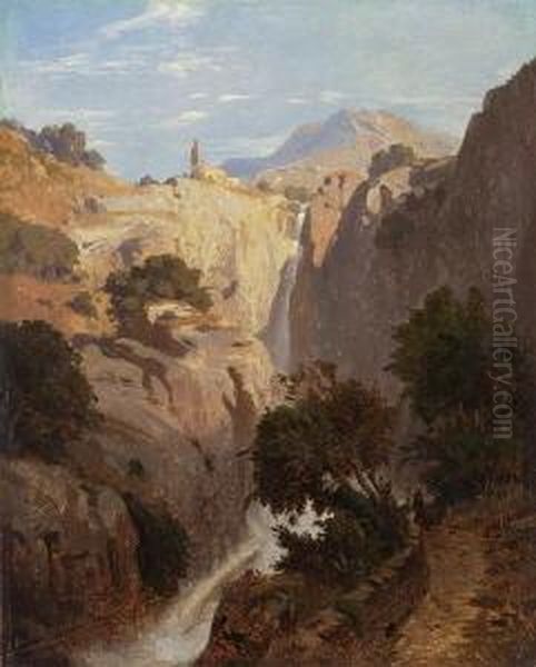 Gebirgsschlucht Bei
 Tivoli Oil Painting by Oswald Achenbach