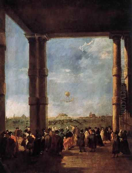 Hot-Air Balloon Rising Oil Painting by Francesco Guardi