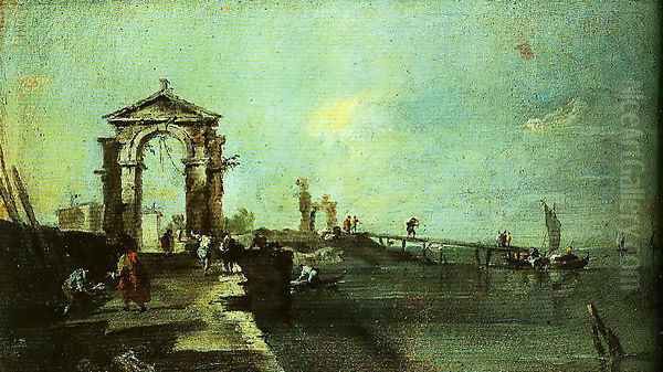 Caprice with Arch and Pier Oil Painting by Francesco Guardi