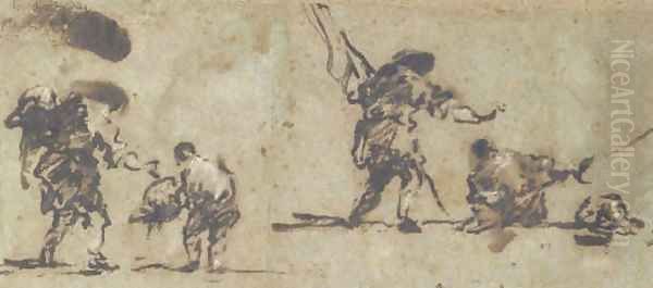 Studies of figures Oil Painting by Francesco Guardi