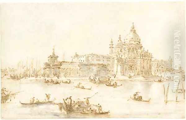 The Church of Santa Maria della Salute and the Dogana from the Grand Canal, Venice Oil Painting by Francesco Guardi