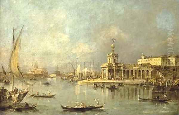 The Punta della Dogana, Venice, the Giudecca and the Redentore beyond Oil Painting by Francesco Guardi