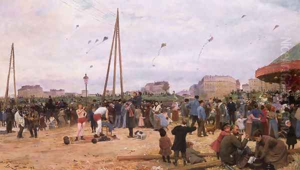 The Fairgrounds at Porte de Clignancourt, Paris Oil Painting by Victor-Gabriel Gilbert