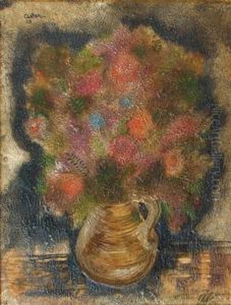 Bouquet De Fleurs Dans Une Cruche Oil Painting by Jankel Adler