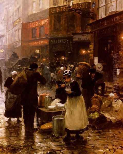 Le Jour De Marche (Market Day) Oil Painting by Victor-Gabriel Gilbert