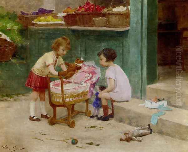 The Favourite Teddy Bear Oil Painting by Victor-Gabriel Gilbert