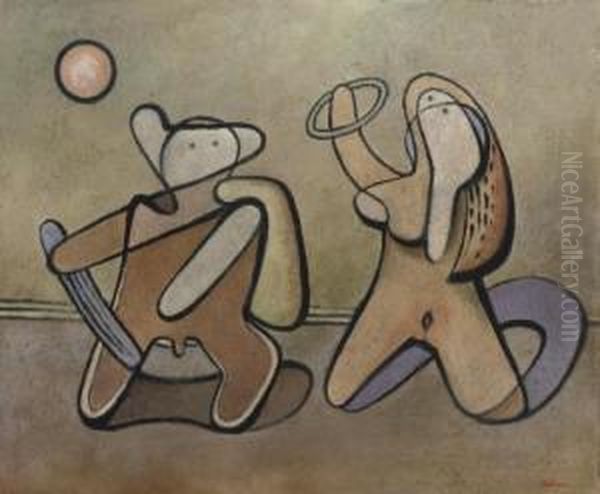 Das Spiel Oil Painting by Jankel Adler