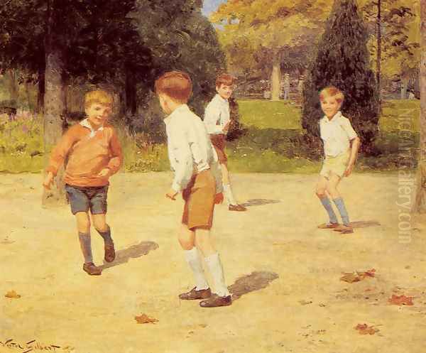 Boys Playing Oil Painting by Victor-Gabriel Gilbert