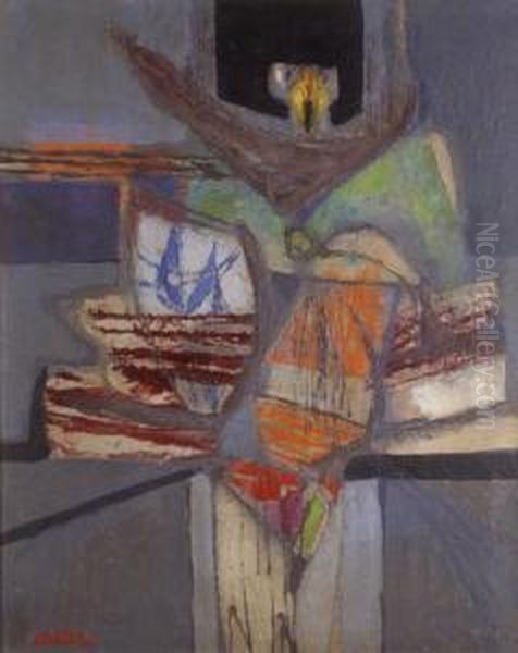 Composition Oil Painting by Jankel Adler